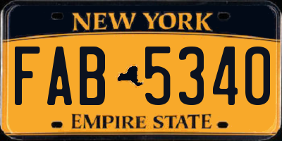 NY license plate FAB5340