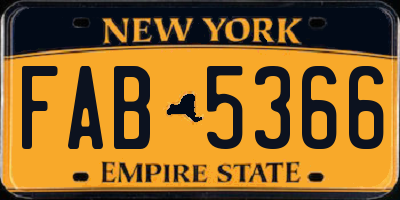 NY license plate FAB5366
