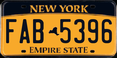 NY license plate FAB5396