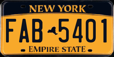 NY license plate FAB5401