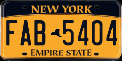 NY license plate FAB5404