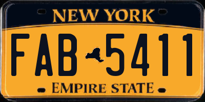 NY license plate FAB5411