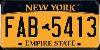 NY license plate FAB5413
