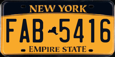 NY license plate FAB5416