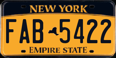 NY license plate FAB5422