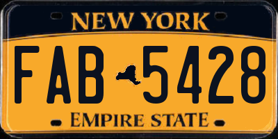NY license plate FAB5428
