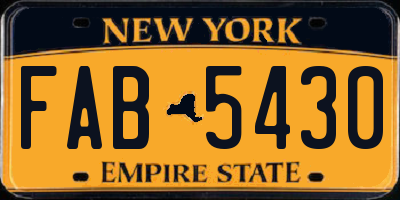 NY license plate FAB5430