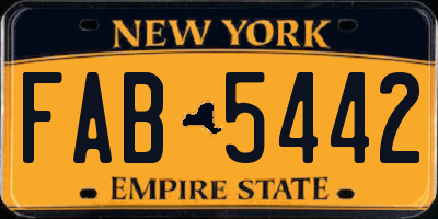 NY license plate FAB5442