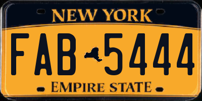 NY license plate FAB5444