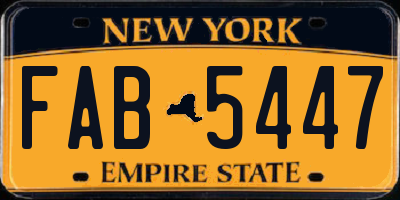 NY license plate FAB5447