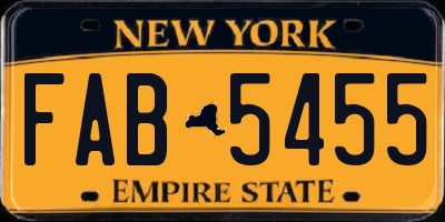 NY license plate FAB5455