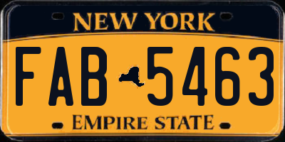 NY license plate FAB5463