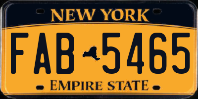 NY license plate FAB5465