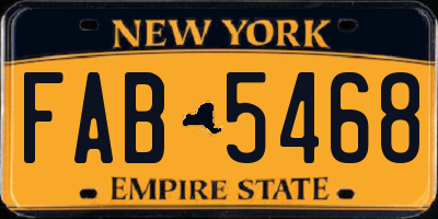 NY license plate FAB5468