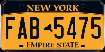 NY license plate FAB5475