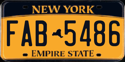 NY license plate FAB5486
