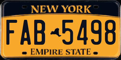 NY license plate FAB5498
