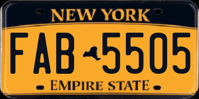 NY license plate FAB5505