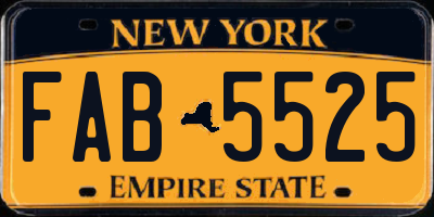 NY license plate FAB5525