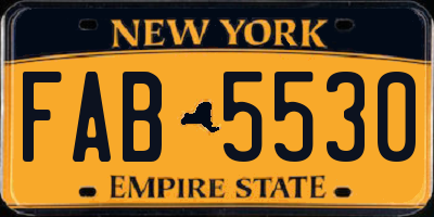 NY license plate FAB5530