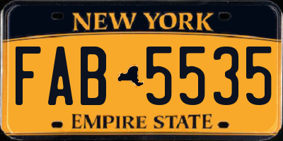 NY license plate FAB5535