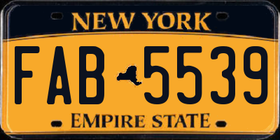 NY license plate FAB5539