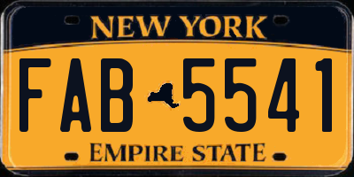 NY license plate FAB5541