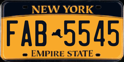 NY license plate FAB5545