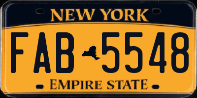NY license plate FAB5548