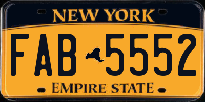 NY license plate FAB5552