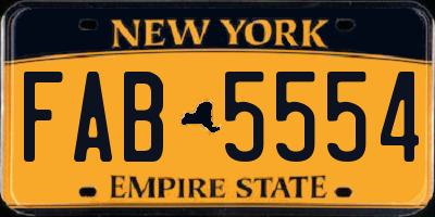NY license plate FAB5554