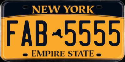 NY license plate FAB5555