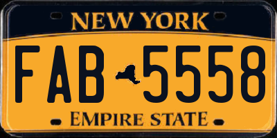 NY license plate FAB5558