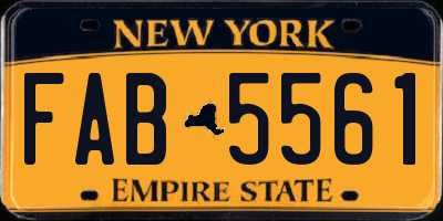 NY license plate FAB5561