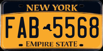 NY license plate FAB5568