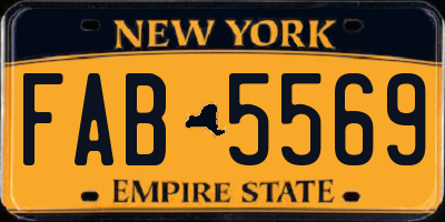 NY license plate FAB5569