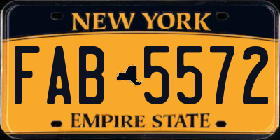 NY license plate FAB5572