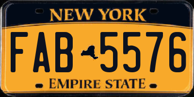 NY license plate FAB5576