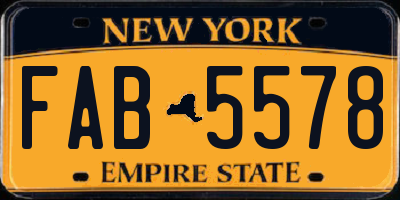 NY license plate FAB5578