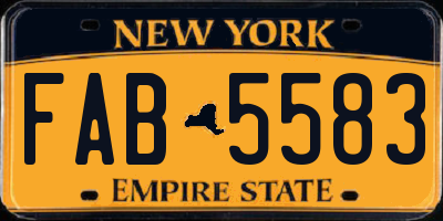 NY license plate FAB5583