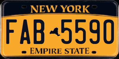NY license plate FAB5590