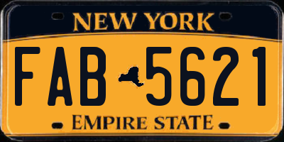 NY license plate FAB5621