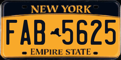 NY license plate FAB5625
