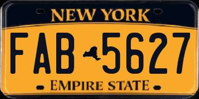 NY license plate FAB5627