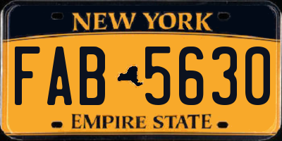 NY license plate FAB5630
