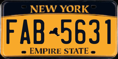 NY license plate FAB5631