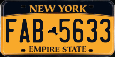 NY license plate FAB5633