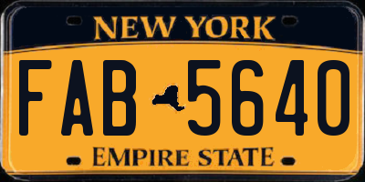 NY license plate FAB5640