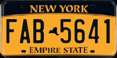 NY license plate FAB5641