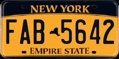 NY license plate FAB5642